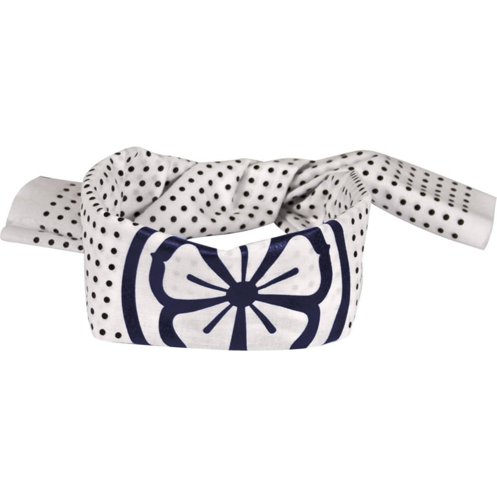Bandana Hachimaki Karate Kid Miagy Do Daniel San - Branca com Desenhos em Azul e diversas Cores estilizadas