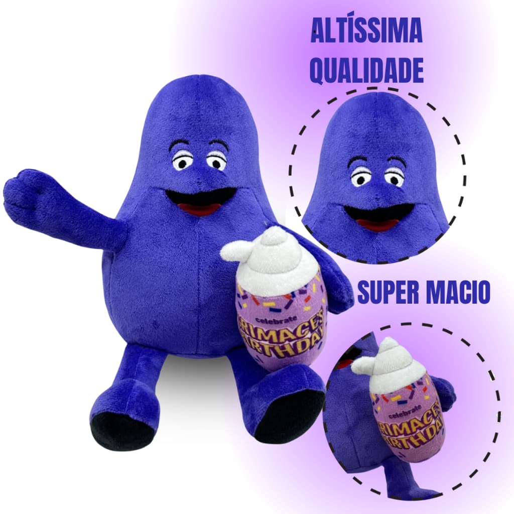 Pelúcia Grimace Shake Mostro Roxo Jogo Terror Pronta Entrega