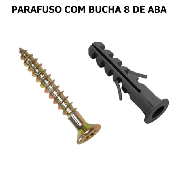 Parafuso Chipboard com Bucha 8 de Aba - 100 Peças