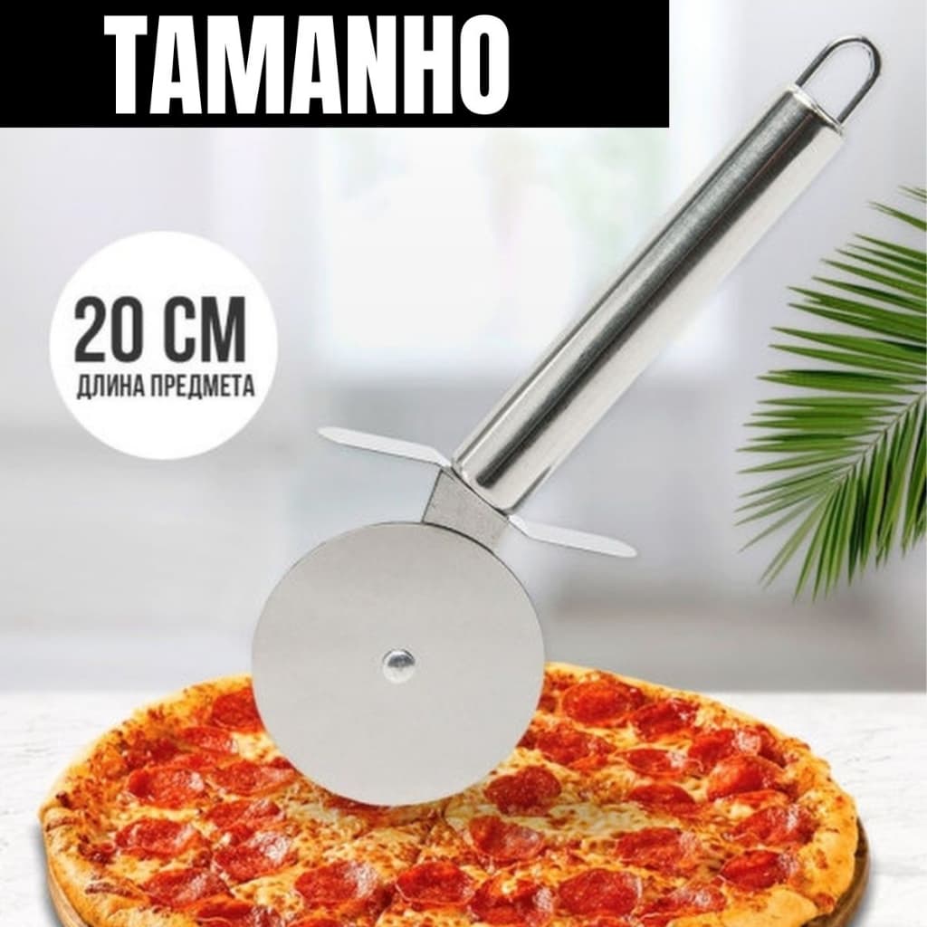 Cortador De Pizza Fatiador Para Massa Grossa Em Aço Inox Profissional