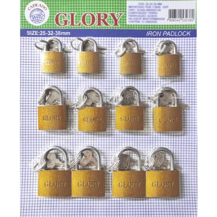 Kit de 12 Unidades de  Cadeado De Aço Maciço Reforçado Para Malas Mochilas Armários de Academia Janelas Bicicleta Portas c/ 2 Chaves Lindo