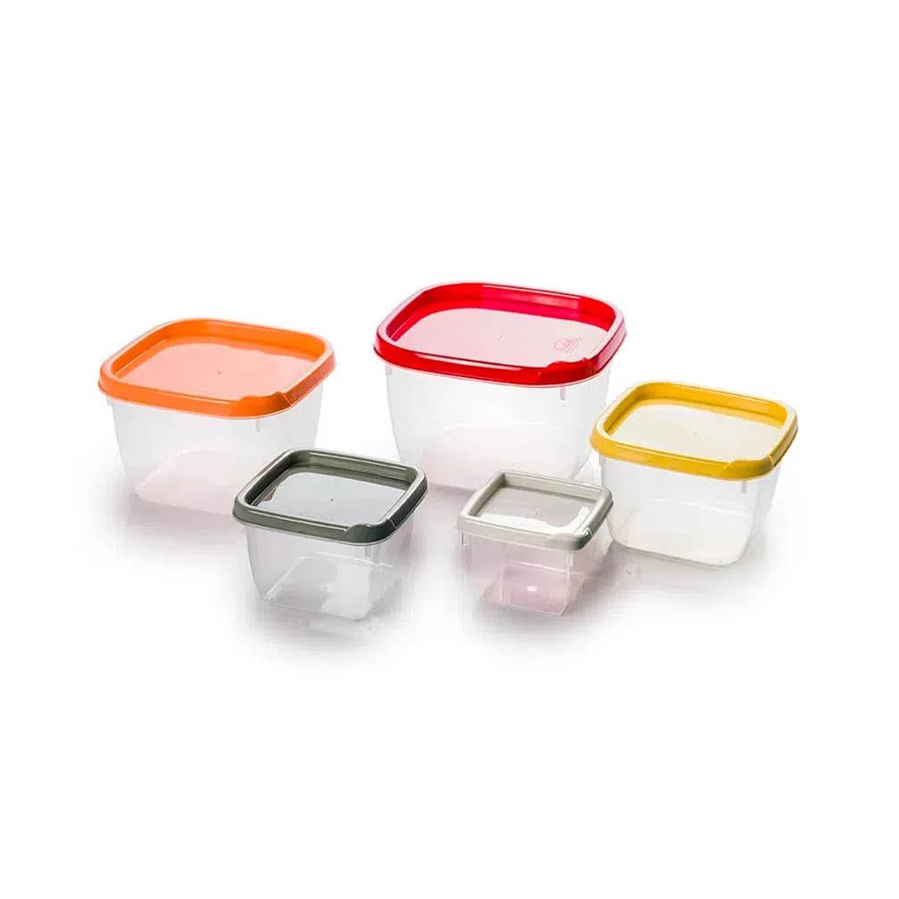 Conjunto de Potes Plásticos Conect com 5 potes