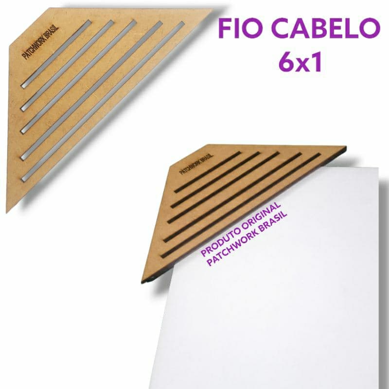 Régua Fio Cabelo Encadernação 6x1 Original Patchwork Brasil  Scrapbook