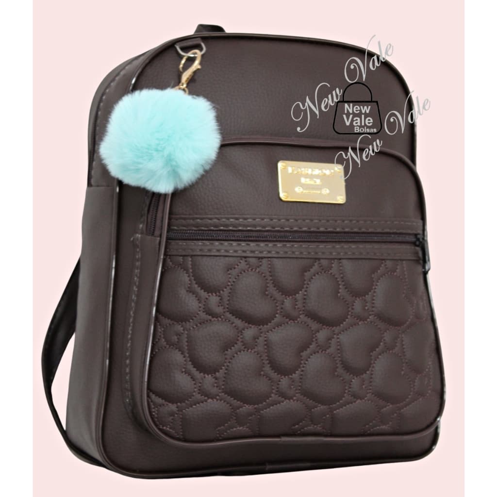 Mochila Feminina Bolsa Mochilinha Casual Charmosa Fashion + Pompom.