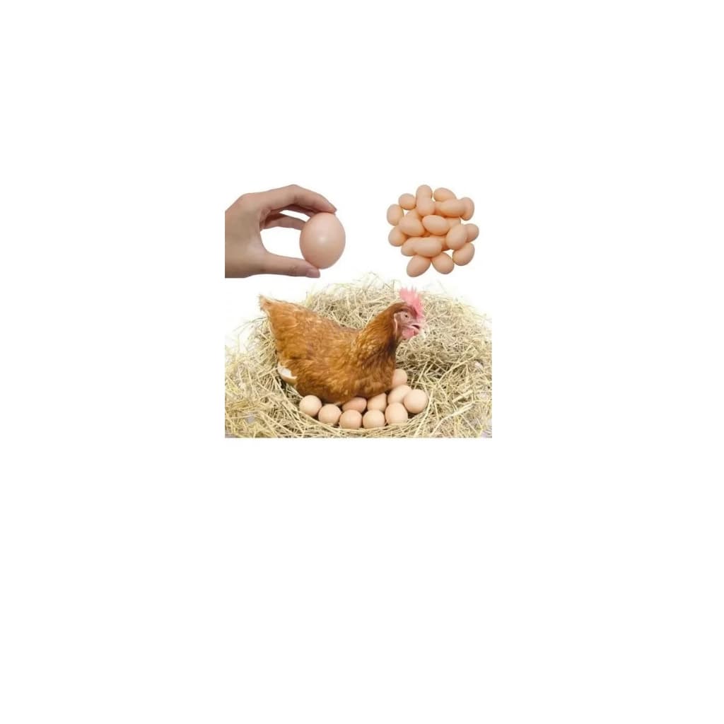 KIT 12 OVOS FALSOS DE PLÁSTICO PARA INDEZ GALINHA
