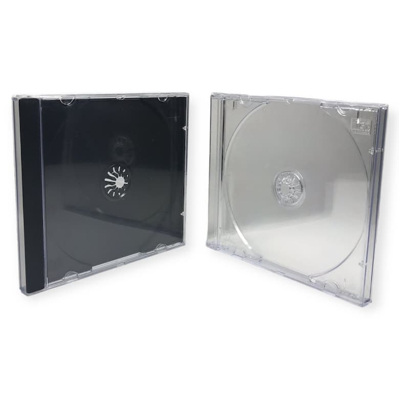 Estojo/Box CD Acrílico Transparente/Cristal ou Preto c/50 Unidades
