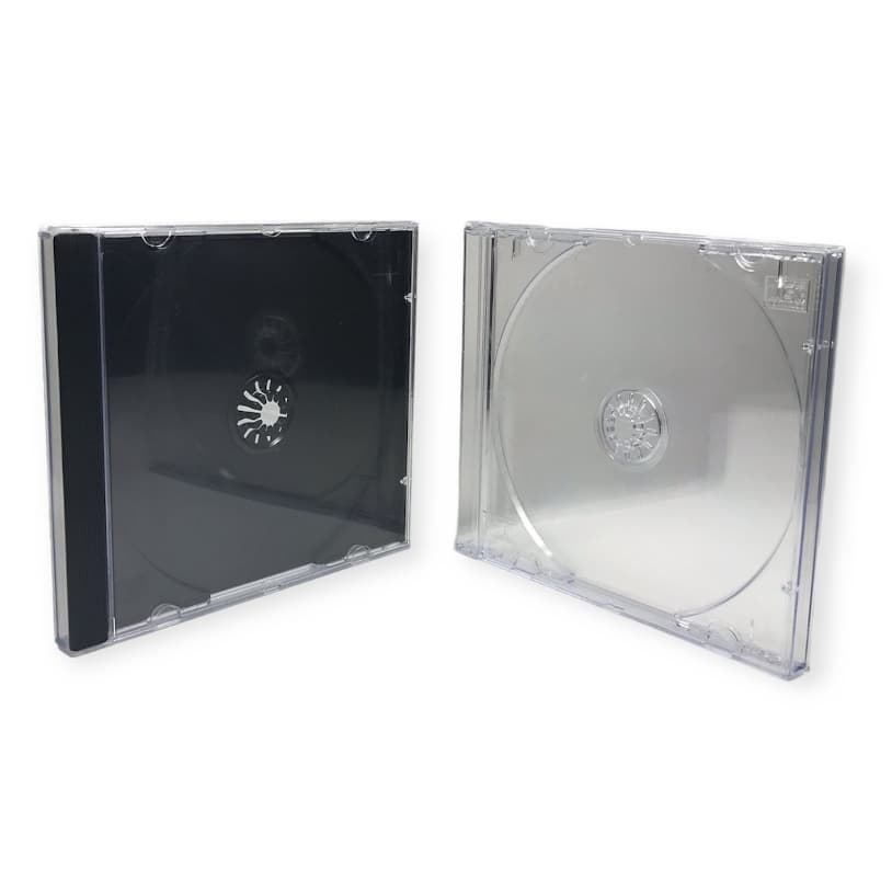 Estojo/Box CD Acrílico Transparente/Cristal ou Preto c/05 Unidades