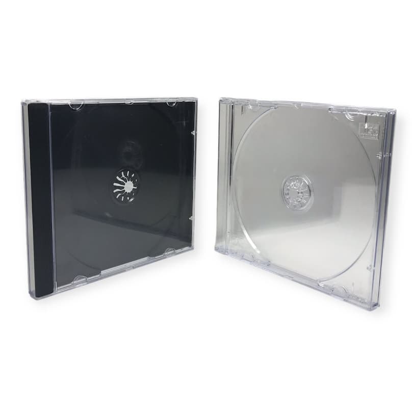 Estojo/Box CD Acrílico Transparente/Cristal ou Preto c/100 Unidades