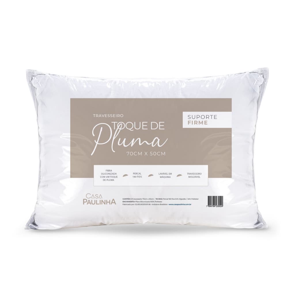Kit 02 Travesseiros 70x50 King Toque De Pluma Firme 180 Fios