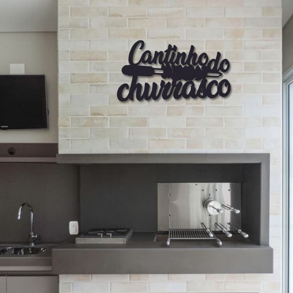 Quadro Cantinho do Churrasco Placa Personalizada Area Gourmet Decoração para Parede Decoração Área de Churrasco Churrasqueira Vazado MDF Quadro Fosco Escultura de Parede Quadros Decorativos Moldura Cerveja