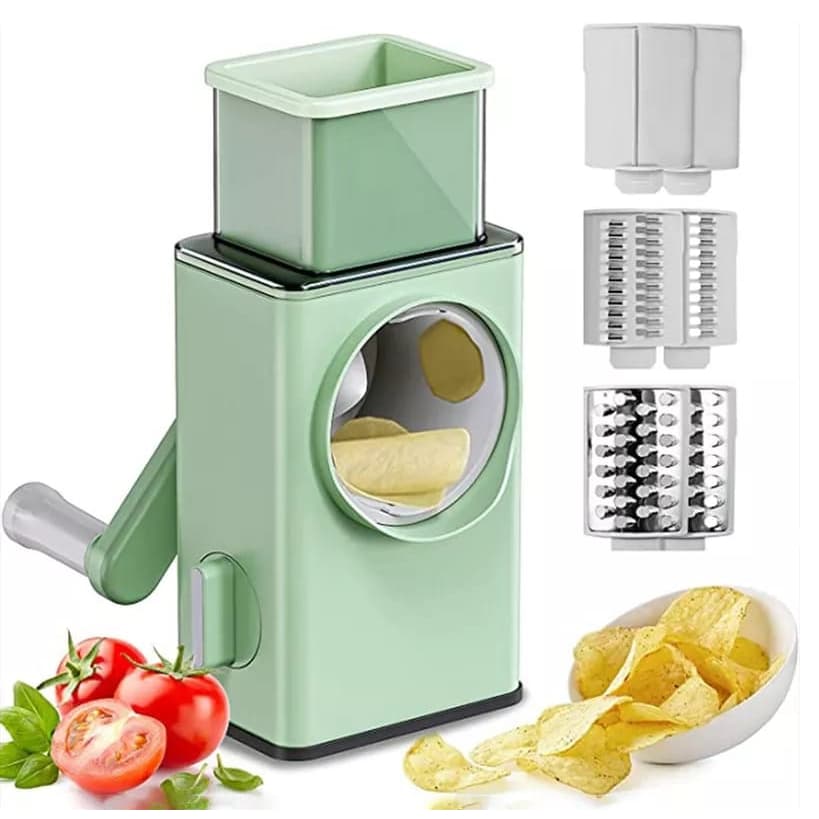 Processador De Alimentos Multifuncional Ralador Fatiador Legumes Cortador Vegetais Manivela 3 Em 1