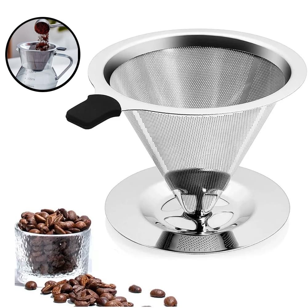 Coador Filtro De Café Aço Inox Sem Uso De Papel 102