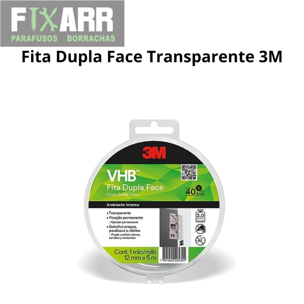 3M, Fita Dupla-face, 4910, 12mmx5m