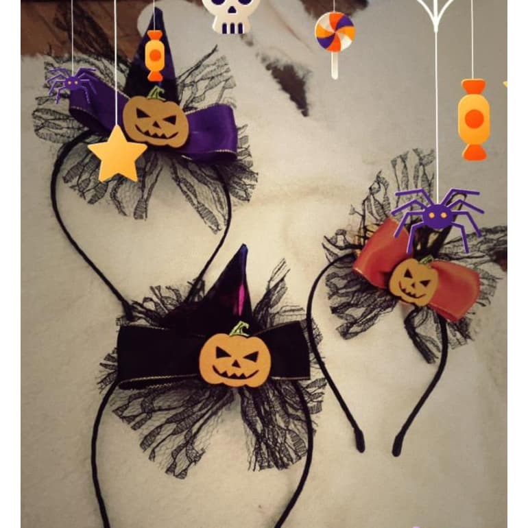 Tiara Temática De Halloween Infantil e Adulto Dia Das Bruxas Com Véu 1 Unidade