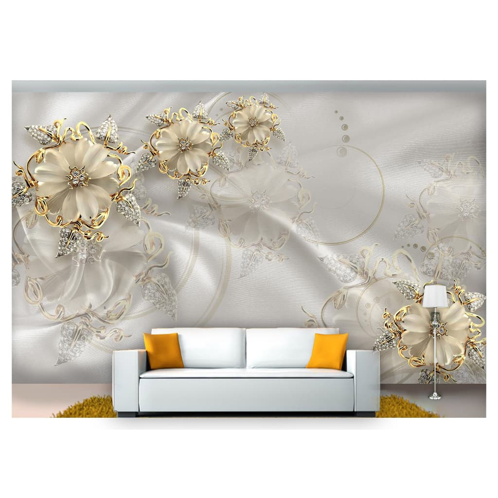 Papel de Parede Florais Flores Textura Adeisvo Decorativo Sala Quarto Escritorio Decoração XFL155