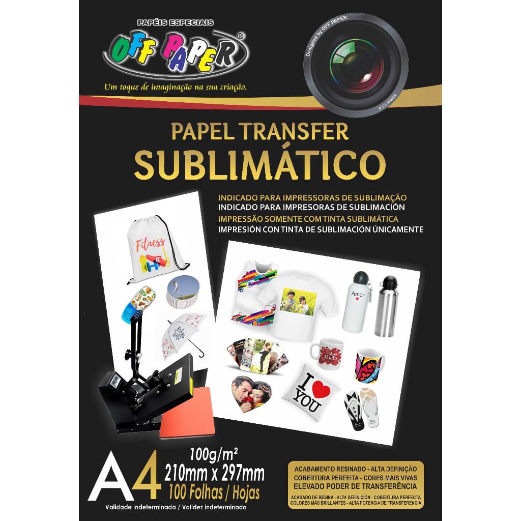 Papel Transfer Sublimático A4 100g Off Paper 100 Folhas