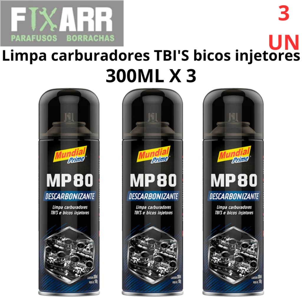 KIT 3 UNIDADES Descarbonizante Spray Para Limpeza Carburador Motor Em Geral 300ml
