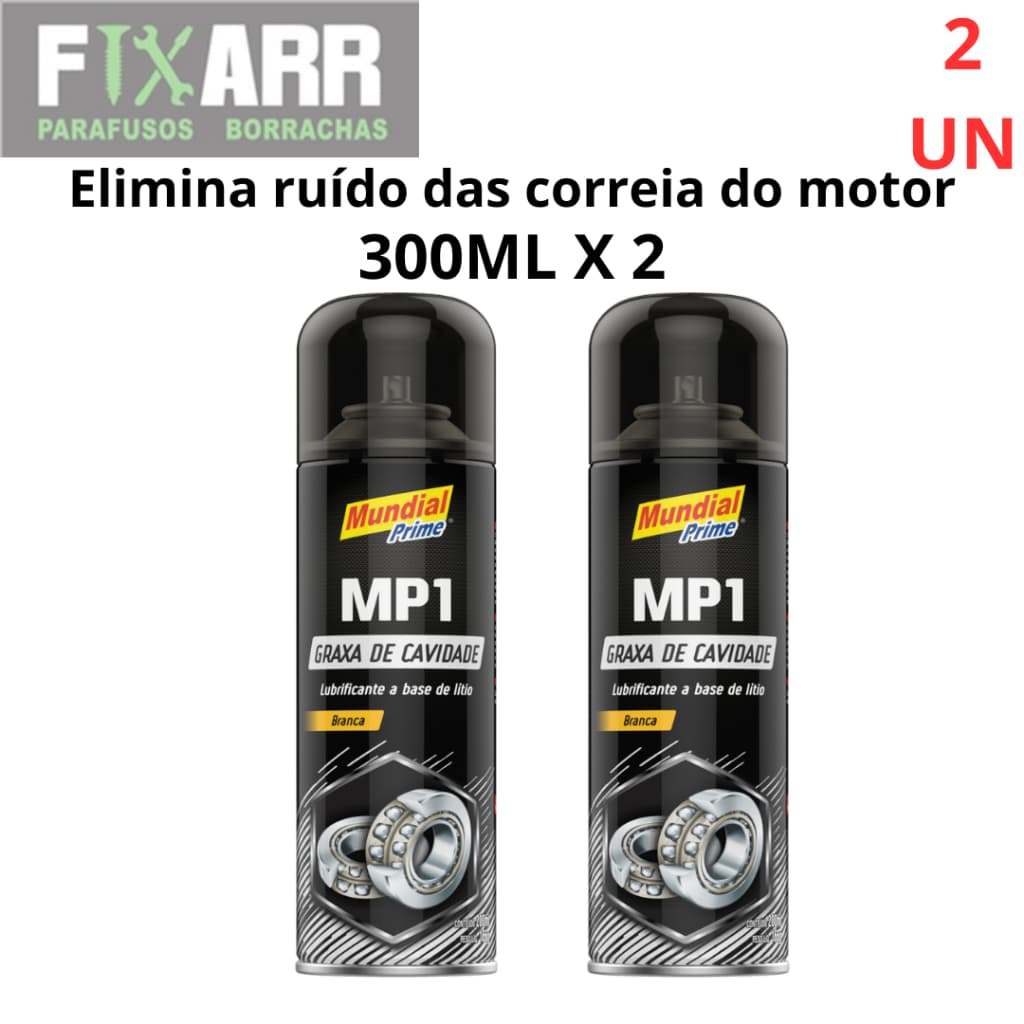 KIT 2 UNIDADES Graxa Branca de Cavidade Spray 300ml Mundial Prime