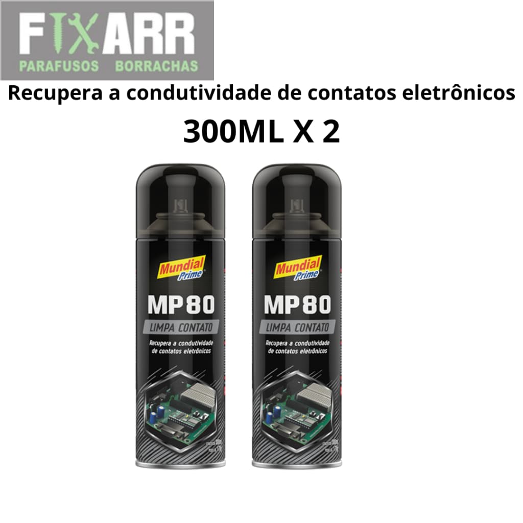 Kit 2 Unidades Limpa Contato Elétrico Spray MP80 Mundial Prime - 300ml