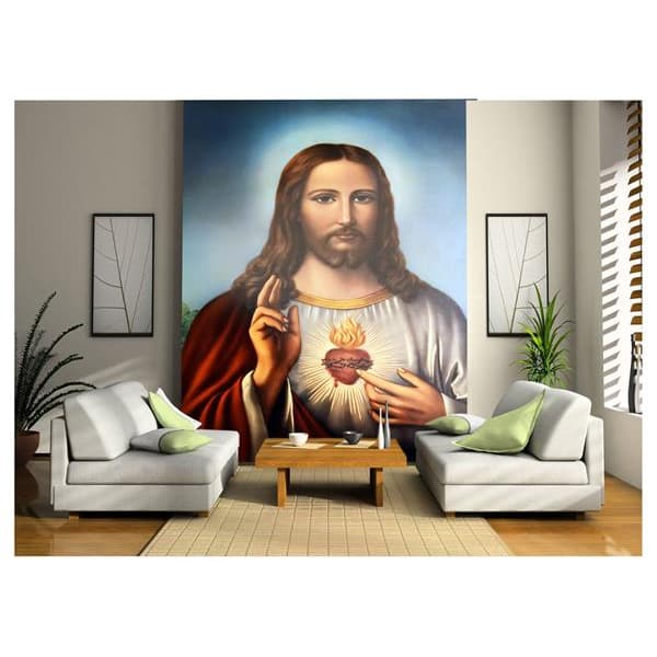 Papel de Parede Altar de Igreja Adesivo Decorativo Religioso Bíblia Jesus Cristo Sala Decoração - RL29