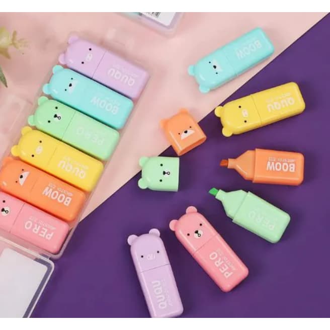 Marca Texto Fofo Ursinhos Animais Cores fofas