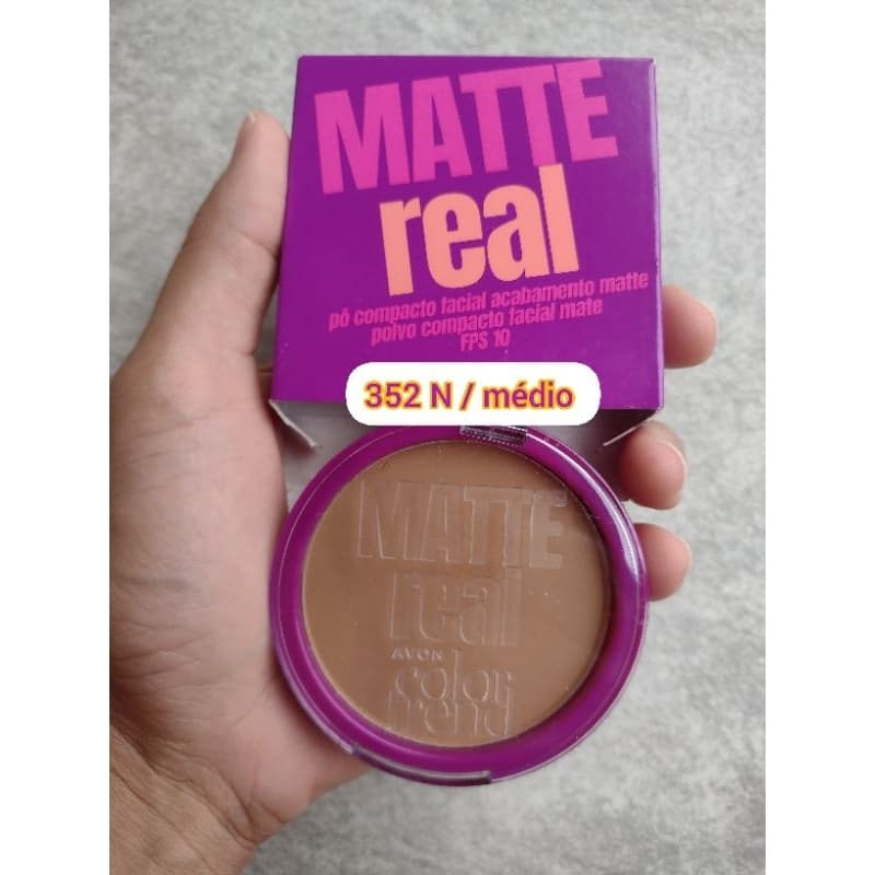 Pó compacto facial acabamento matte Avon 7g escolha sua cor
