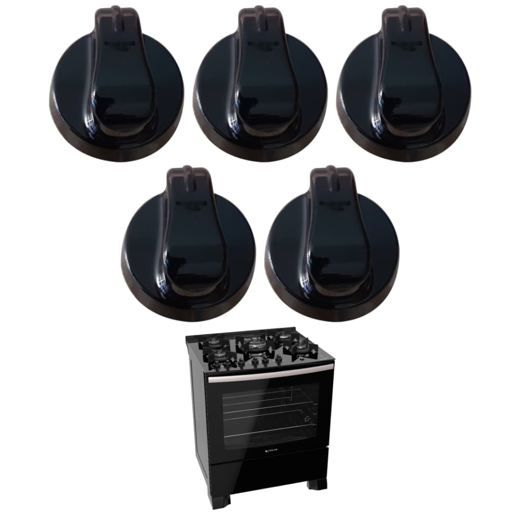 Kit Com 5 Botões Fogão Atlas Utop Glass 5 Bocas Originais