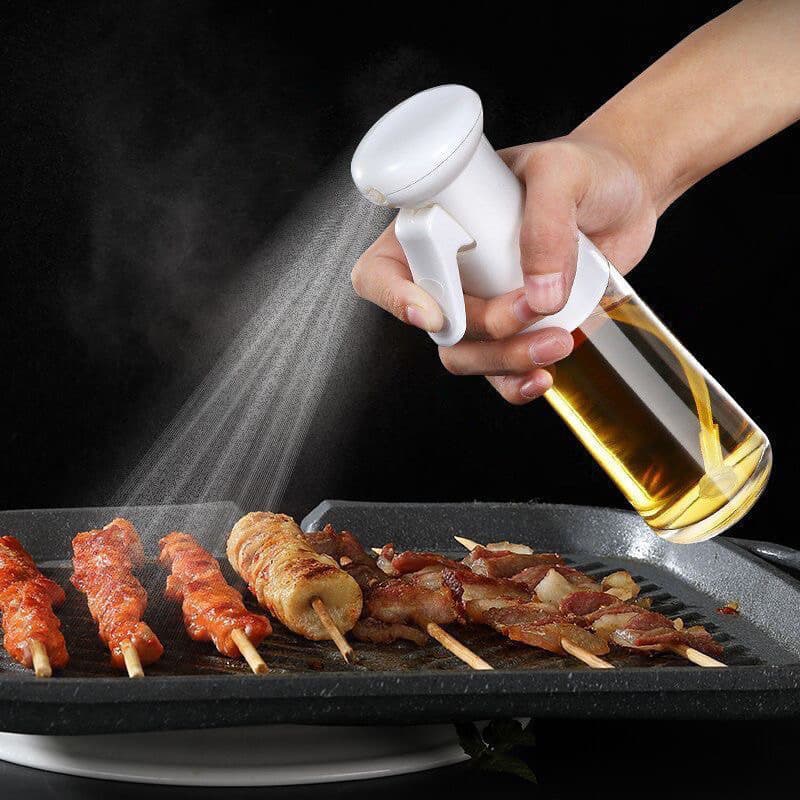 novo Spray Garrafa 200ml Azeite Dispensador Churrasco Tempero Pulverizador De Óleo Vidro Profissional
