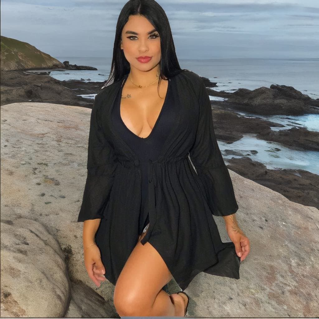 Saída de Praia kimono feminino de Amarra 4 pontas Linda Verão seca rápido