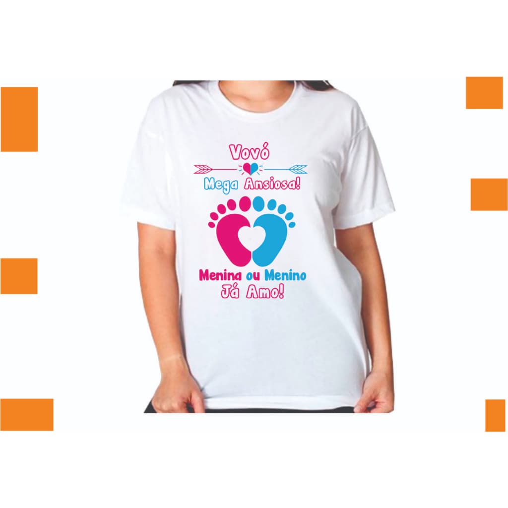 Camiseta vovó mega ansiosa menina ou menino pezinhos a.r01