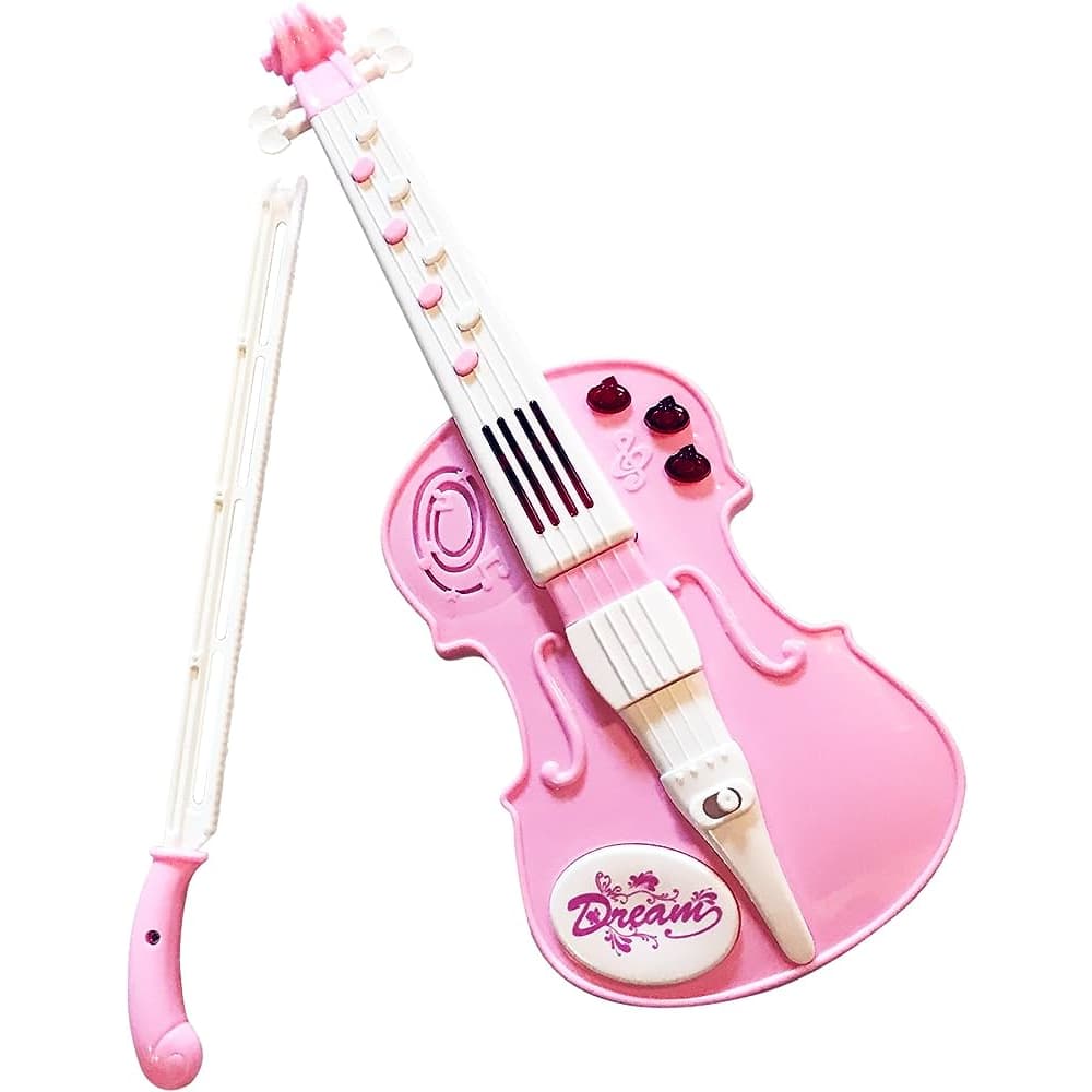 Educação instrumento de música eletrônica crianças violino brinquedo de plástico Rosa