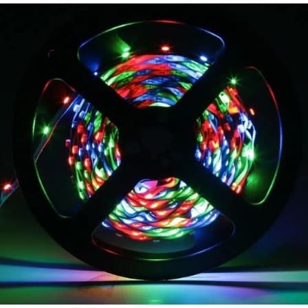Fita Led Rgb 3528 5m Ip65 + Controle Rítmico Som Automotivo Promoção Decorativo