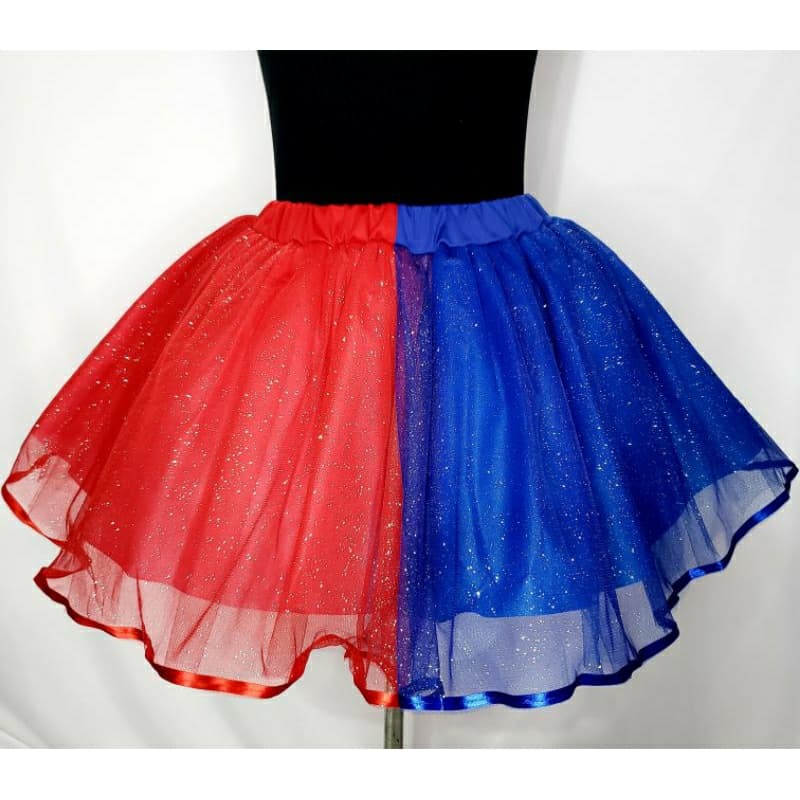saia tule (tutu) fantasia  cosplay carnaval ( azul /vermelho ) alerq