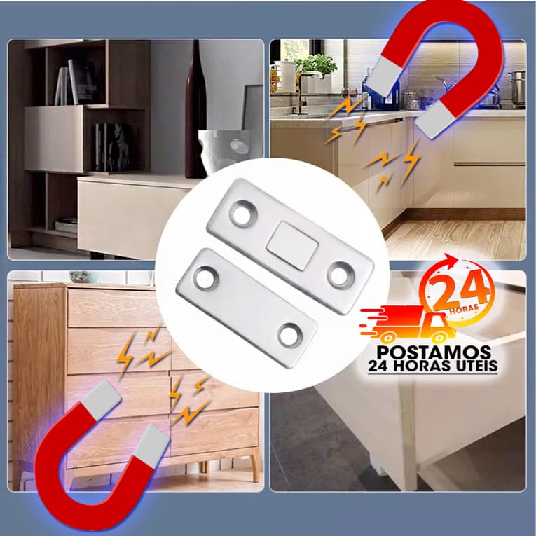 Trinco Magnético De Neodímio Trava Fecho Para Móveis Porta Armário Guarda Roupa