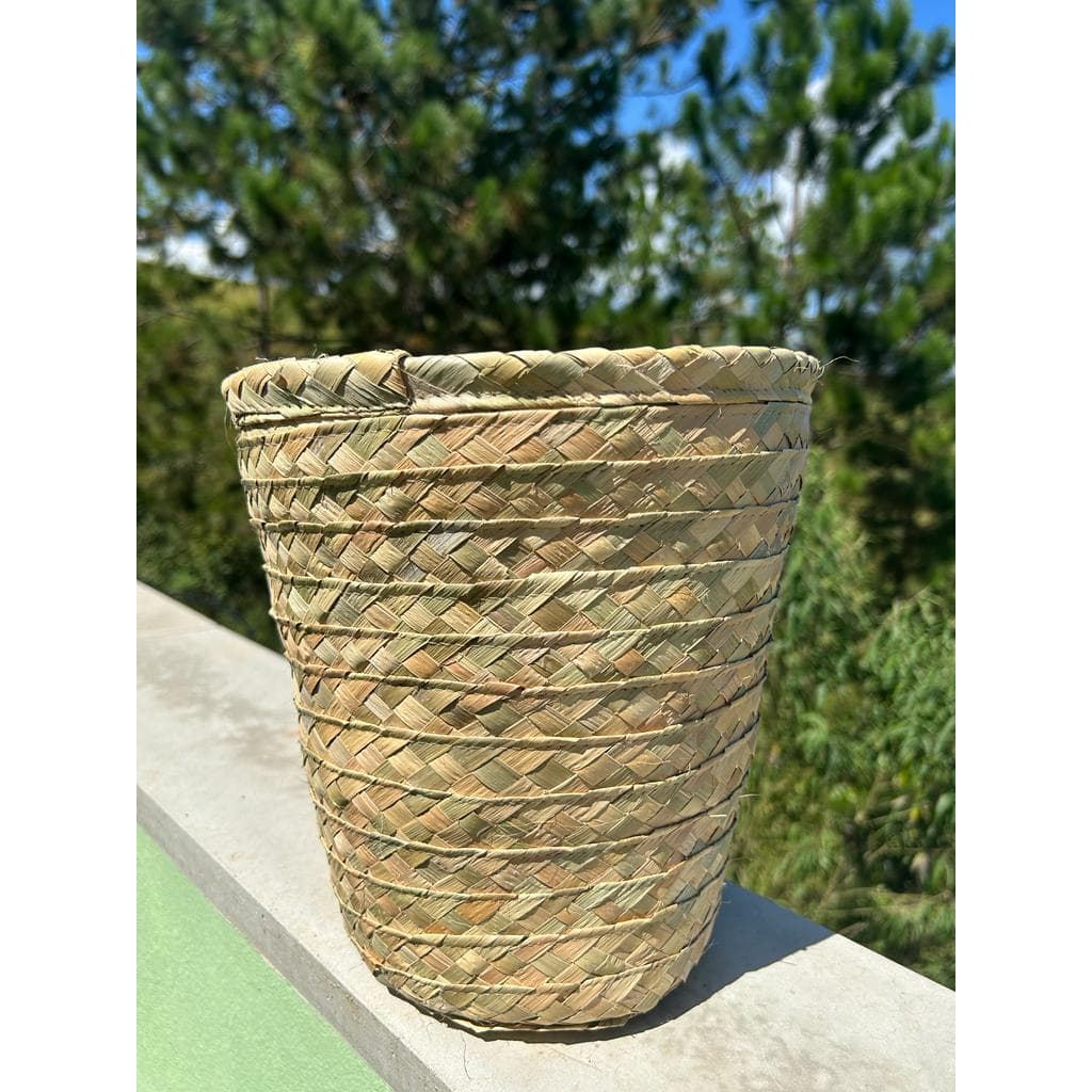 Kit 5 Vaso Cachipot de palha natural 15x15 decorativo