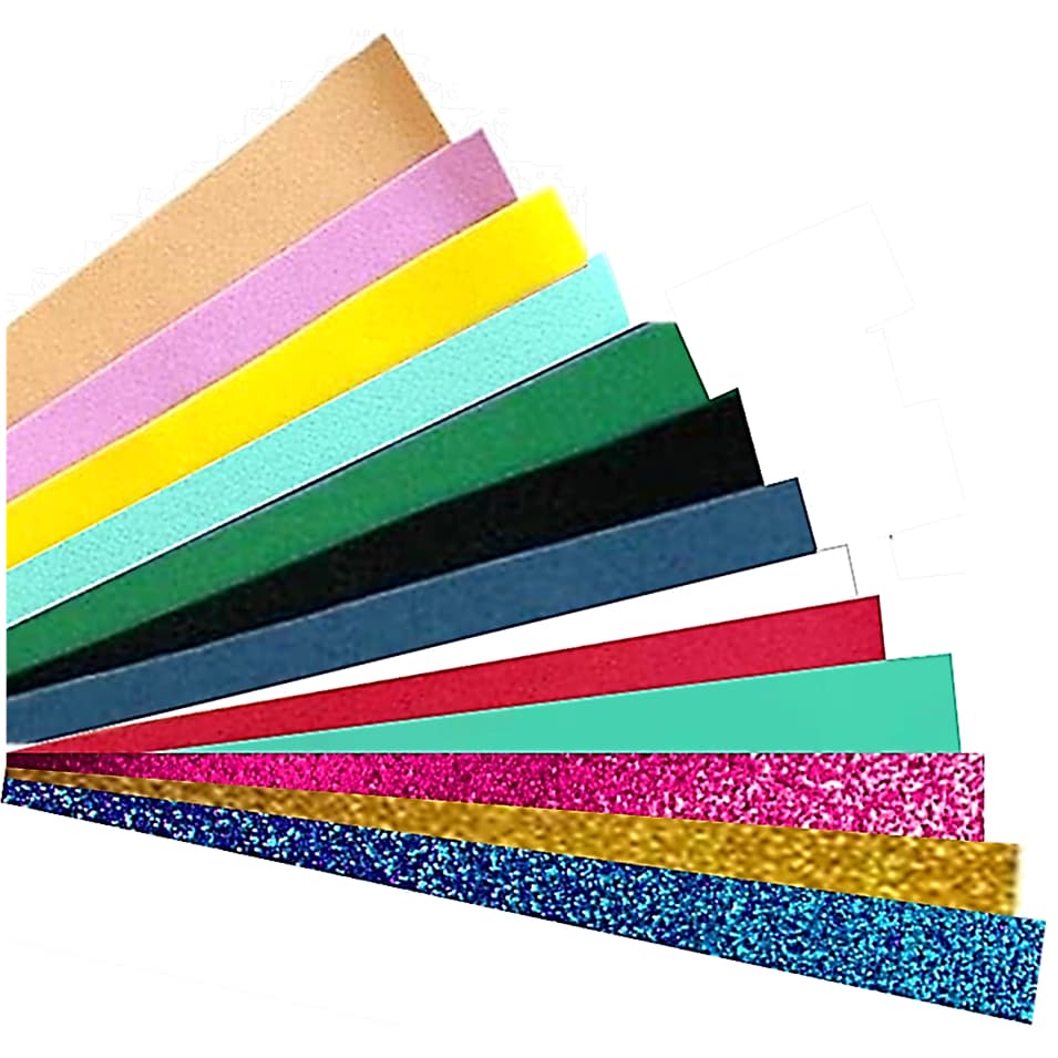 Kit com 13 Cartolinas de E.V.A - 10 placas Cores Diversas e 3 placas com Gliter