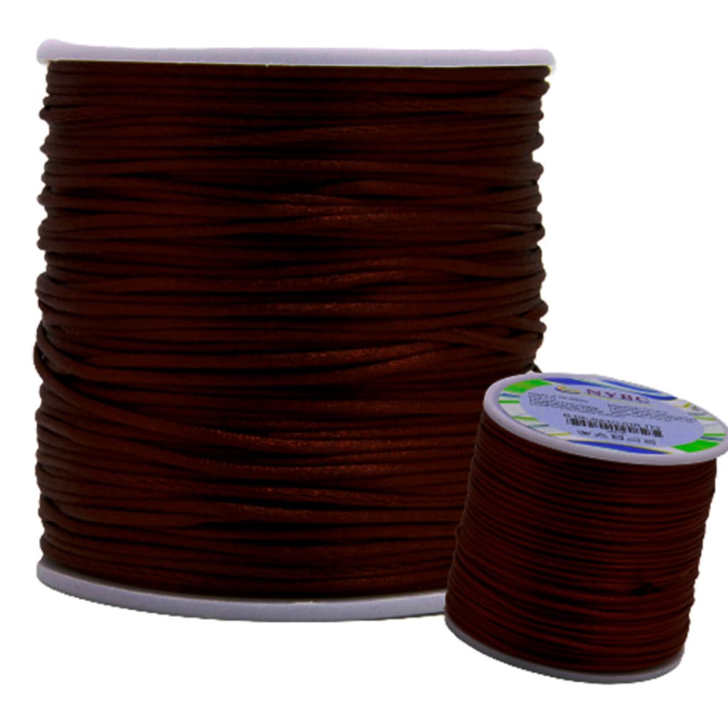 Fio De Seda Marron Café - Cordão Rabo De Rato 2mm - Com 50 Metros - UMK