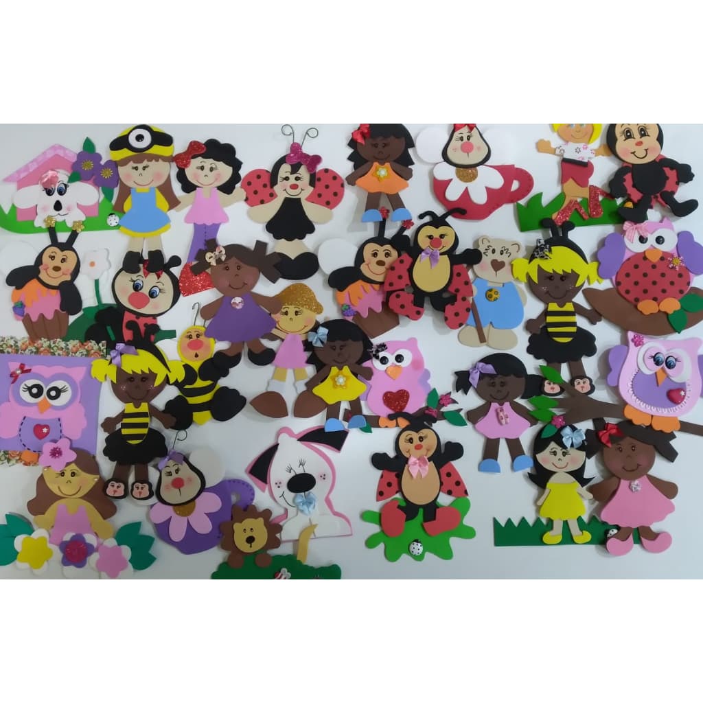 Saldão Kit com 4 Apliques em EVA- Ideal para capas de cadernos, painéis, decorações em geral