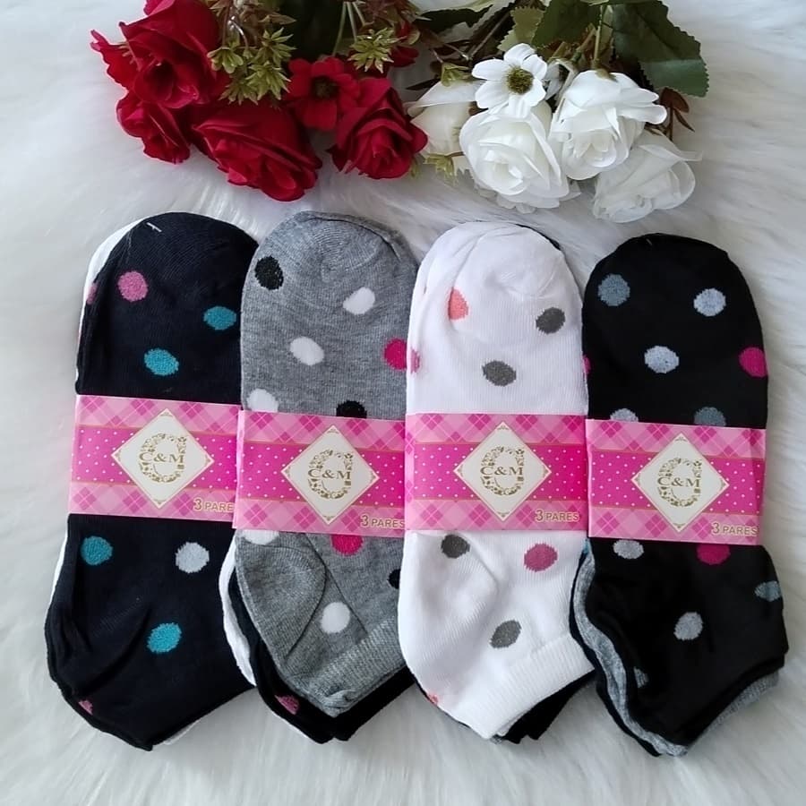 kit 3  Pares  Meias  Adulto  Feminina  35 ao 40 / Cor Aleatória