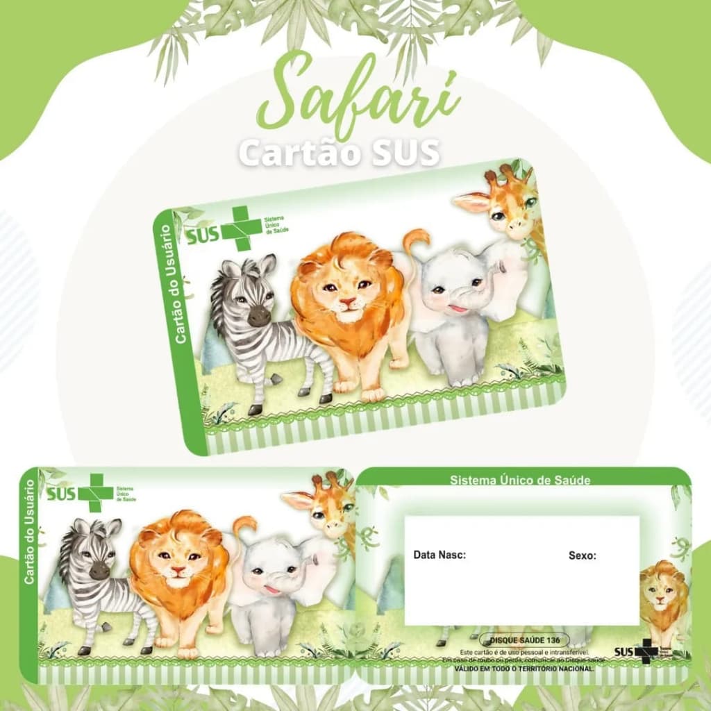 Cartão do SUS Personalizado com foto ou tema