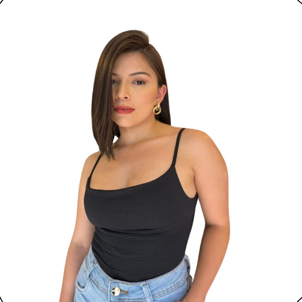Body Feminino Alcinha Decote Reto Canelado Tecido Anarruga
