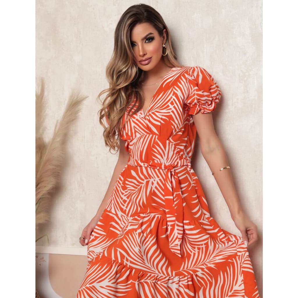 Vestido midi \vestido estampado\REF- DWW75