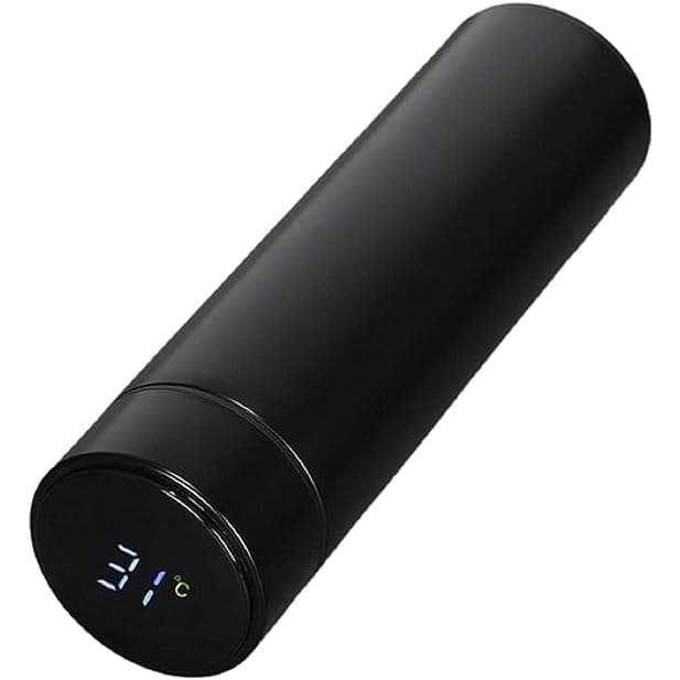 Garrafa Térmica 500ml Com Medidor Digital De Temperatura Led