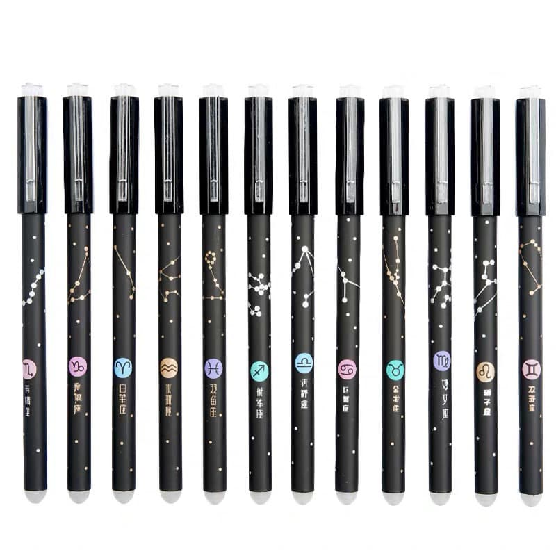 Kit de 12/24 peças Caneta de Signo aleatório Apagável Horóscopo Caneta que Apaga
