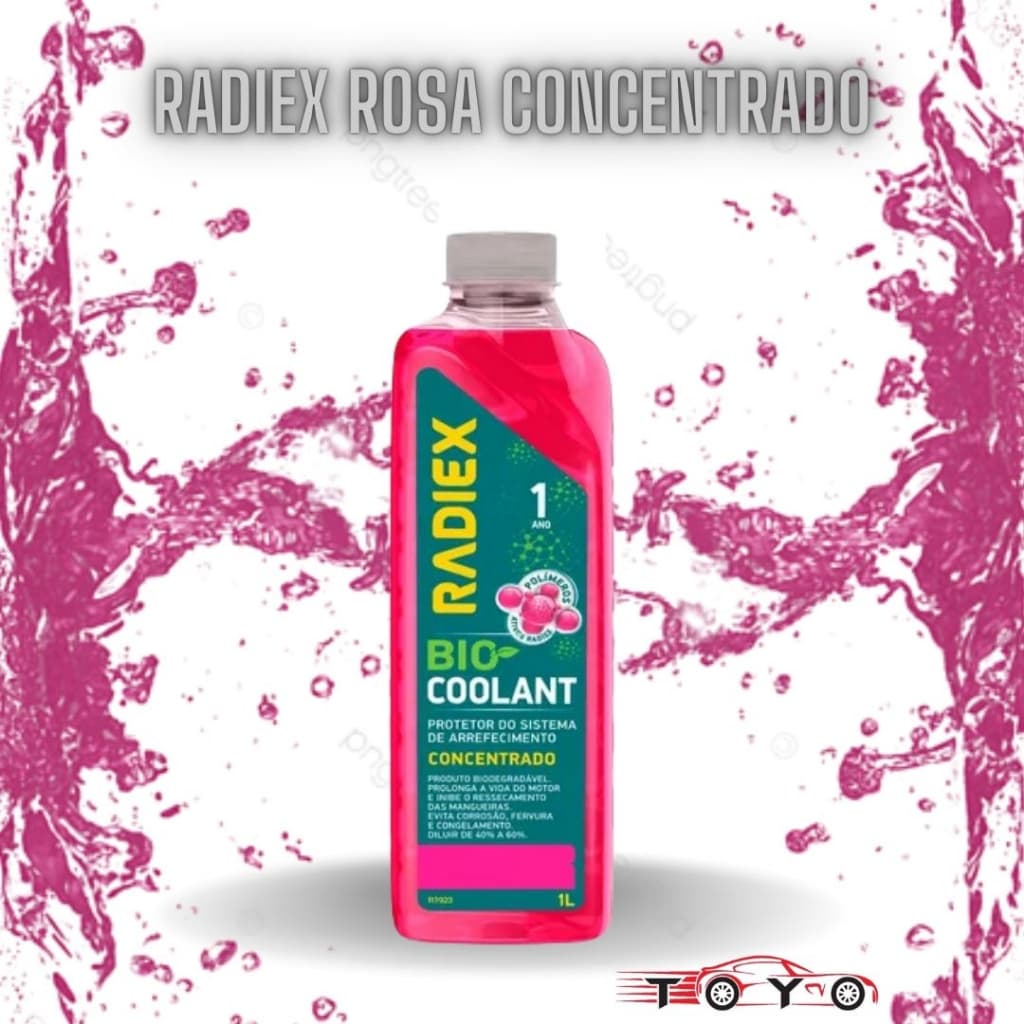 Aditivo Radiador Rosa Bio Coolant Radiex 1Lt Concentrado