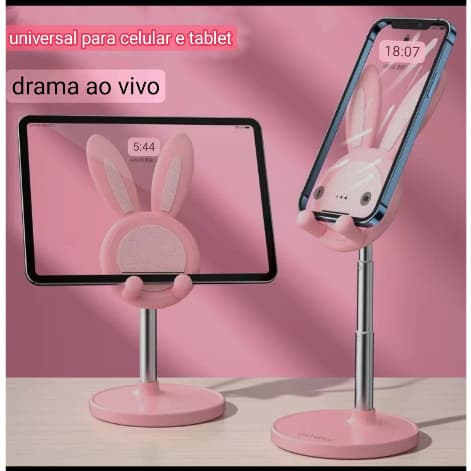 Suporte de celular fofo de coelho, ângulo de altura ajustável para celular