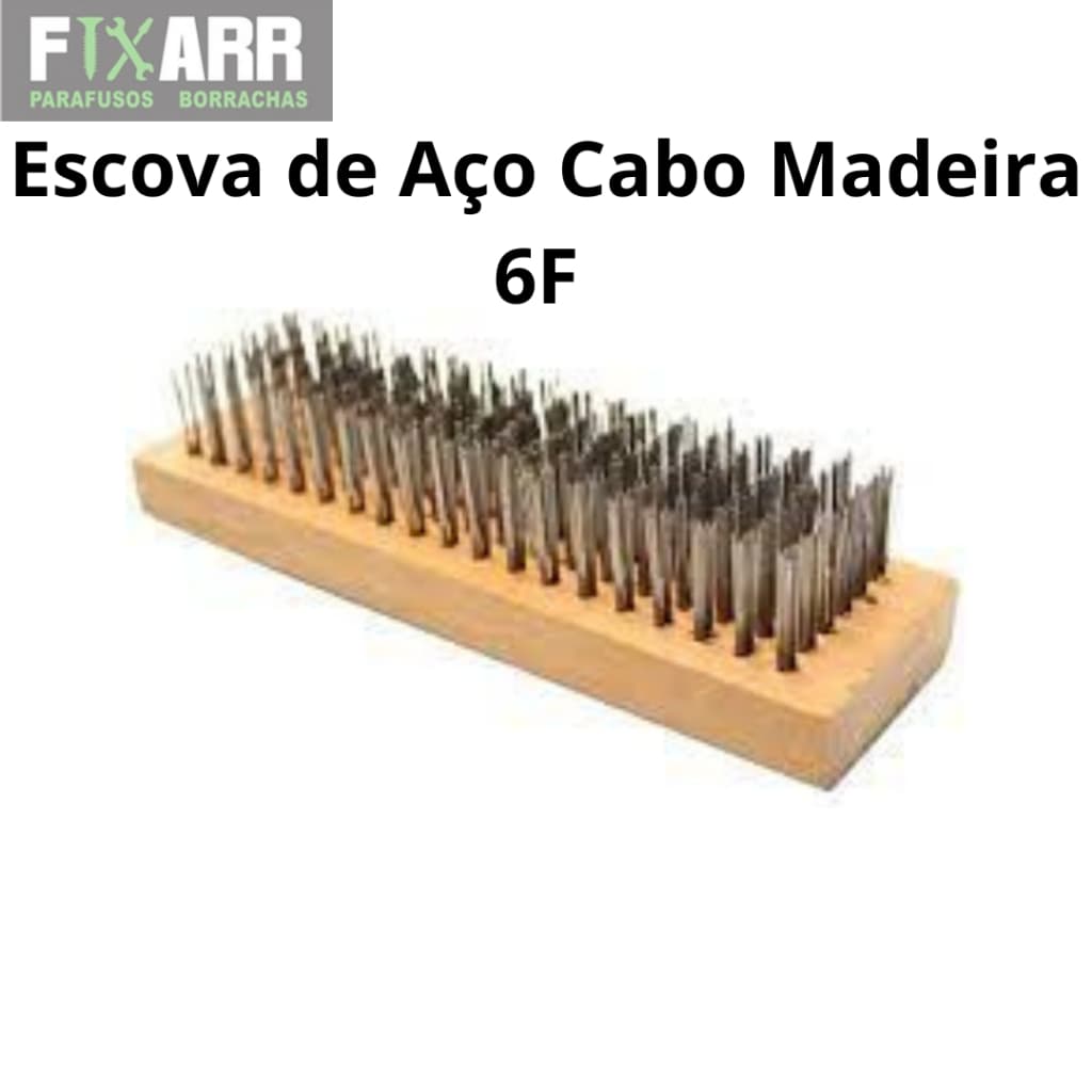 Escova de Aço Cabo Madeira 6F Rotony