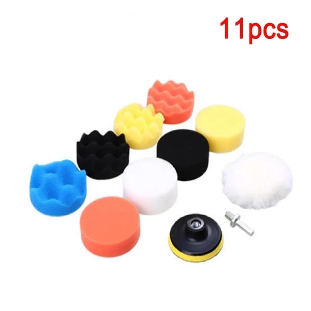 Kit Boinas Cera Polimento Disco Adaptador Furadeira 11 Peças
