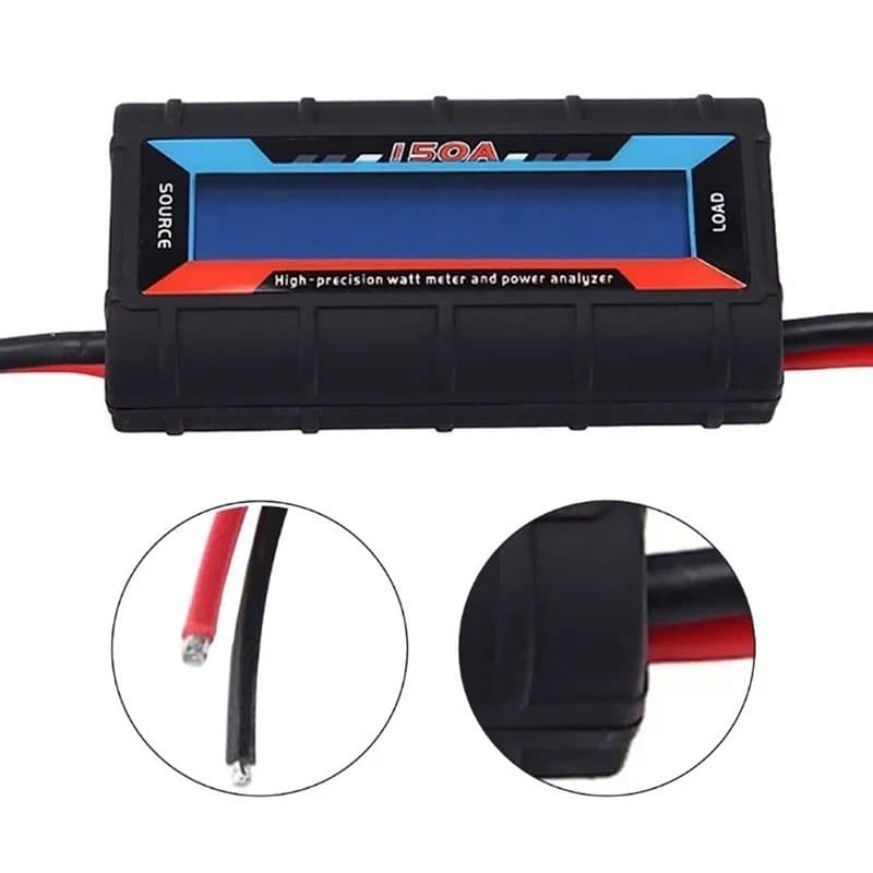 Wattimetro 150a Até 60v Com Luz, Aeromodelo, Painel Solar