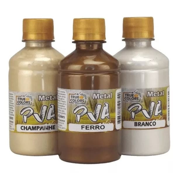 Tinta Pva Metal 250ml True Color Artesanato Metalica Artesanato - Cores